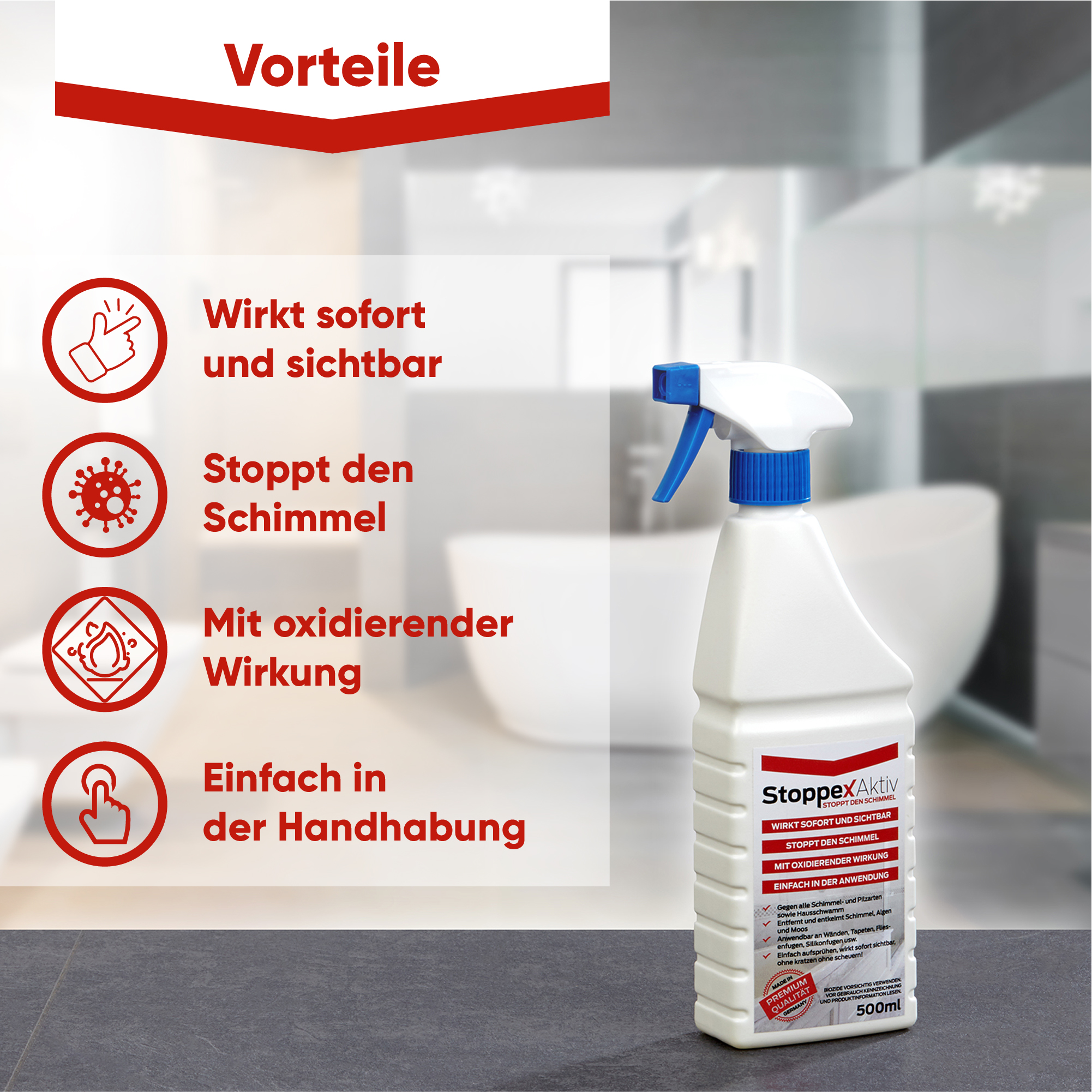 Schimmelentferner 500ml, Biozid in Top Qualität